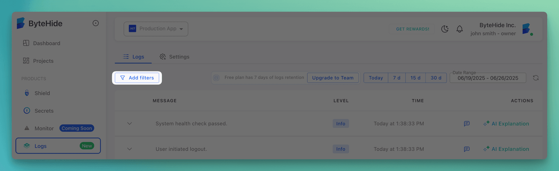 Log Filters
