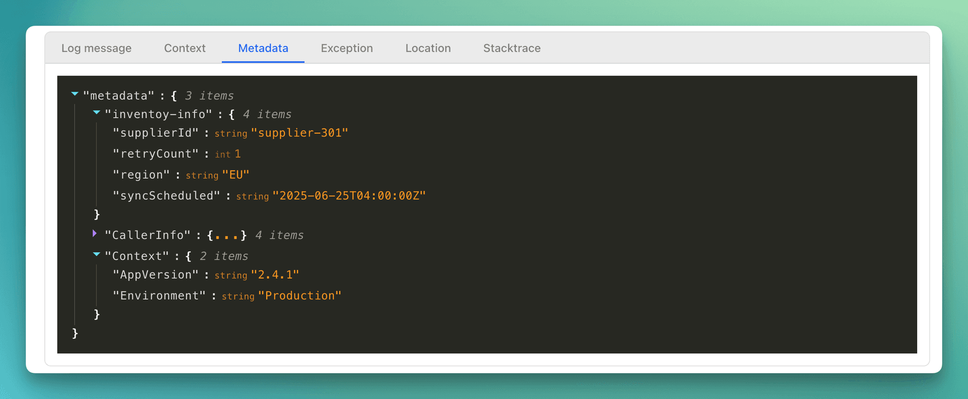 Log Metadata