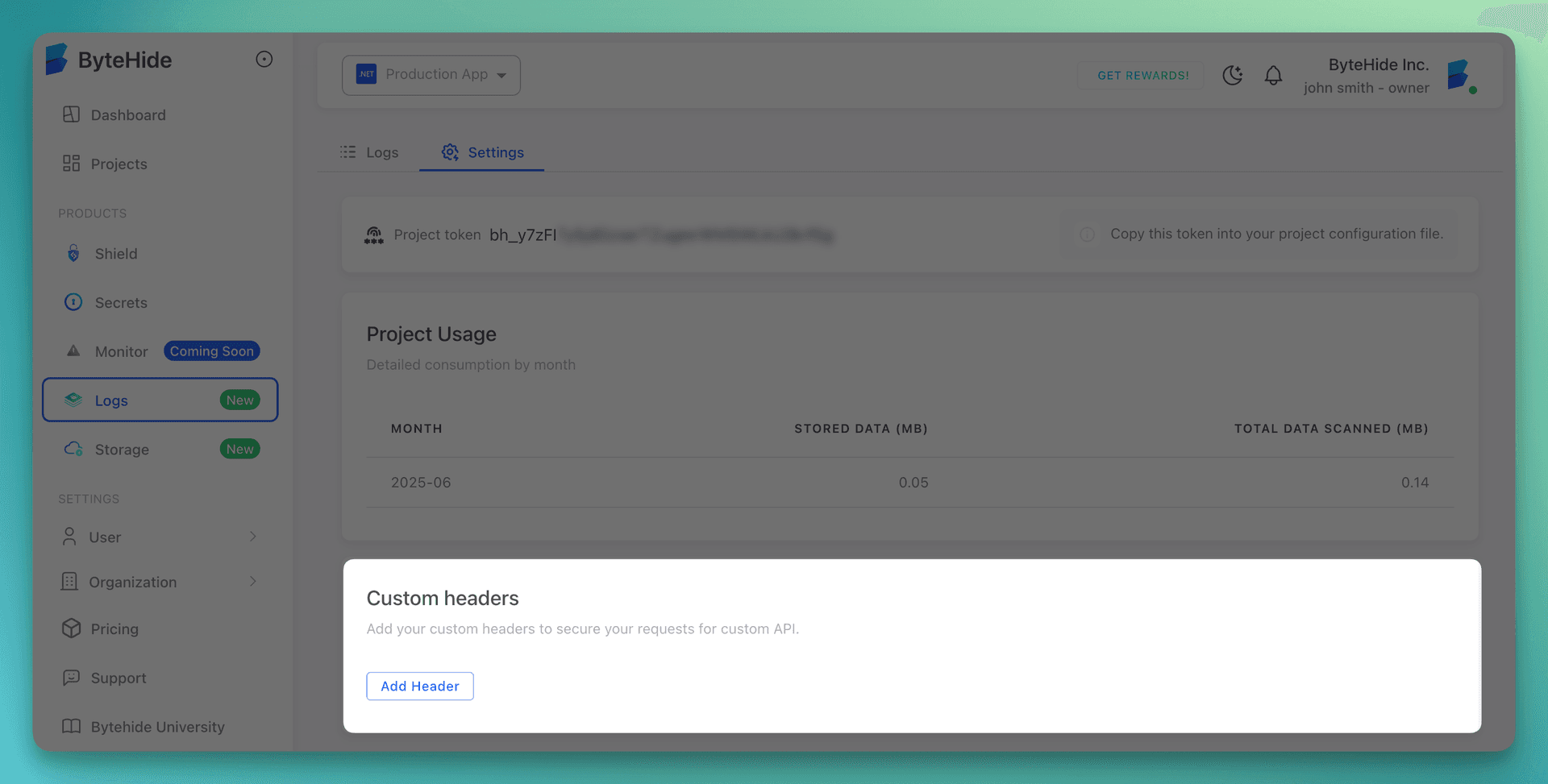 Custom Headers