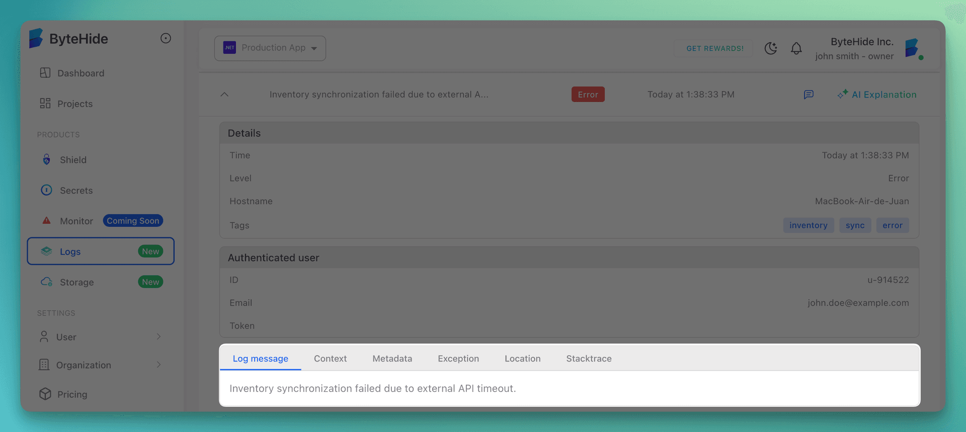 Log Tabs