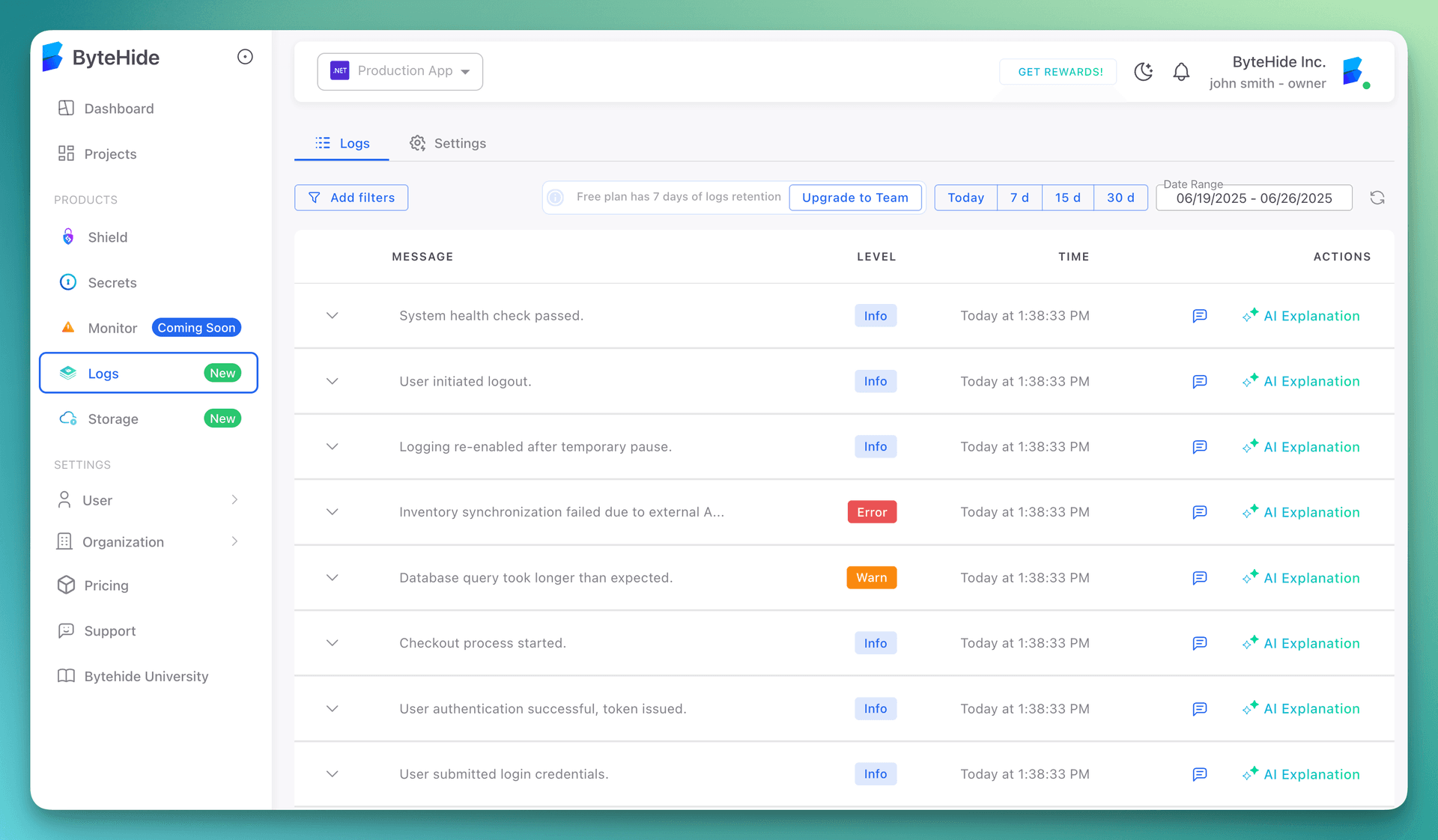 Main Dashboard