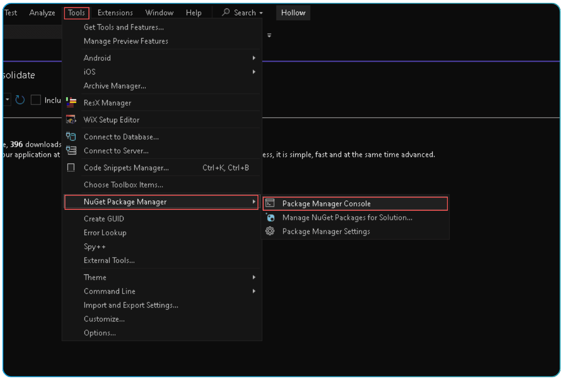 Visual Studio Package Manager Console