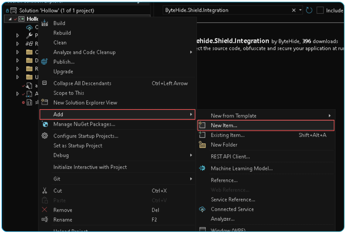 Add Shield msbuild api token