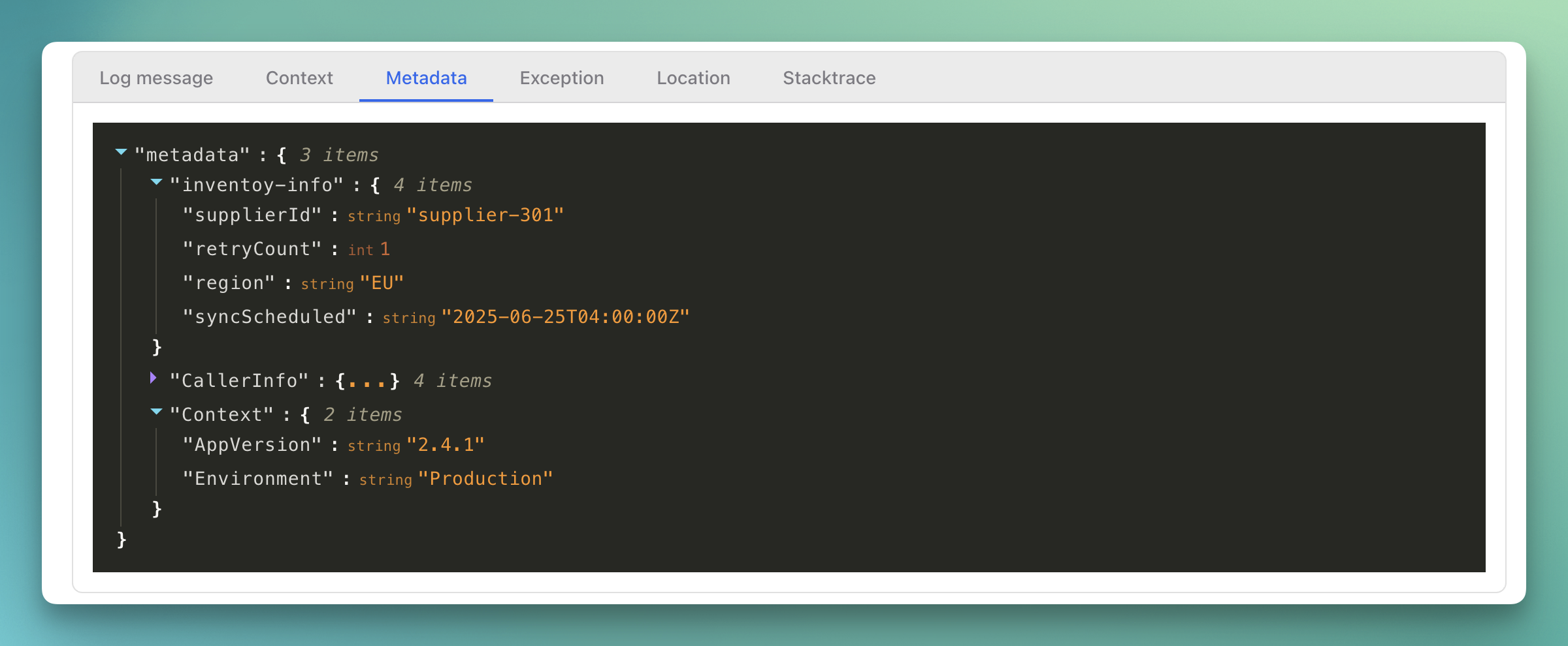 Log Metadata