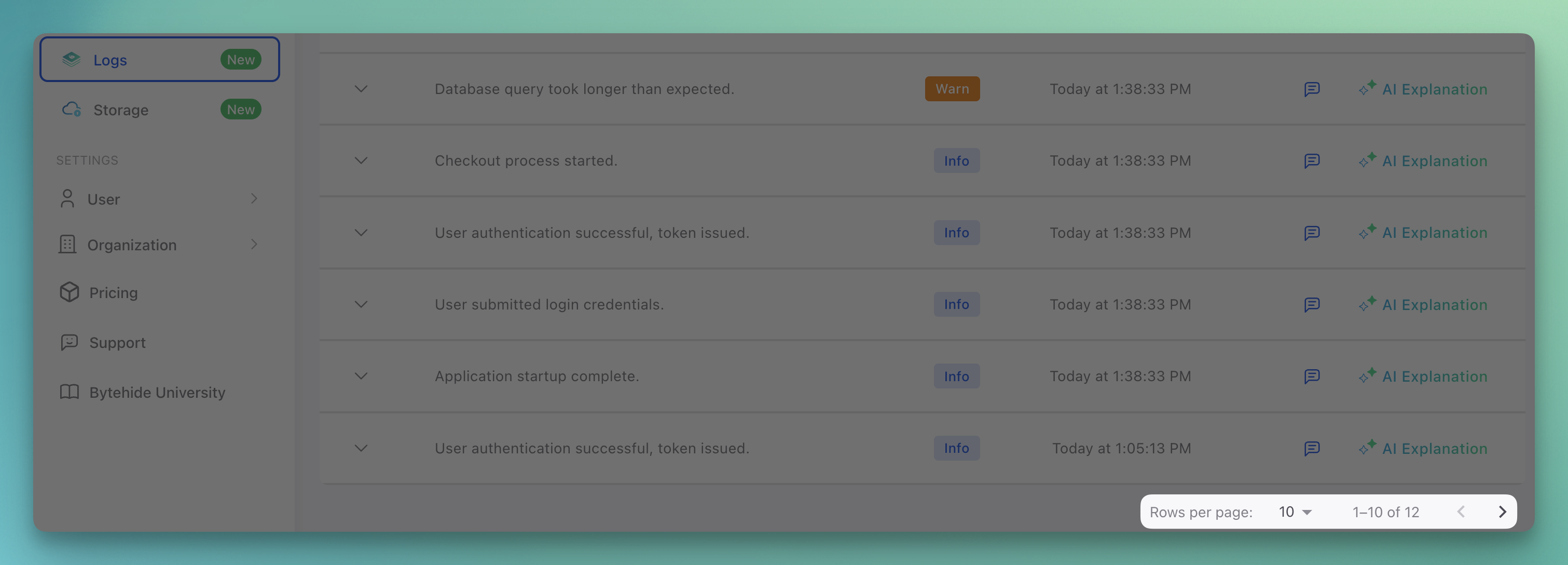 Log Pagination