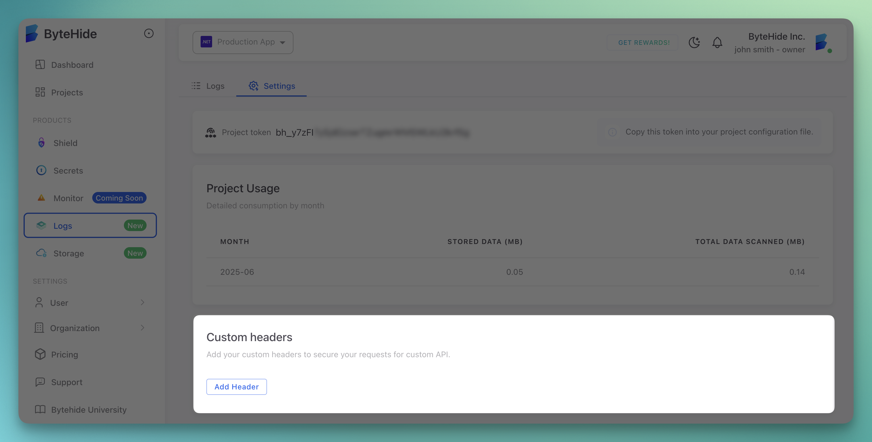 Custom Headers