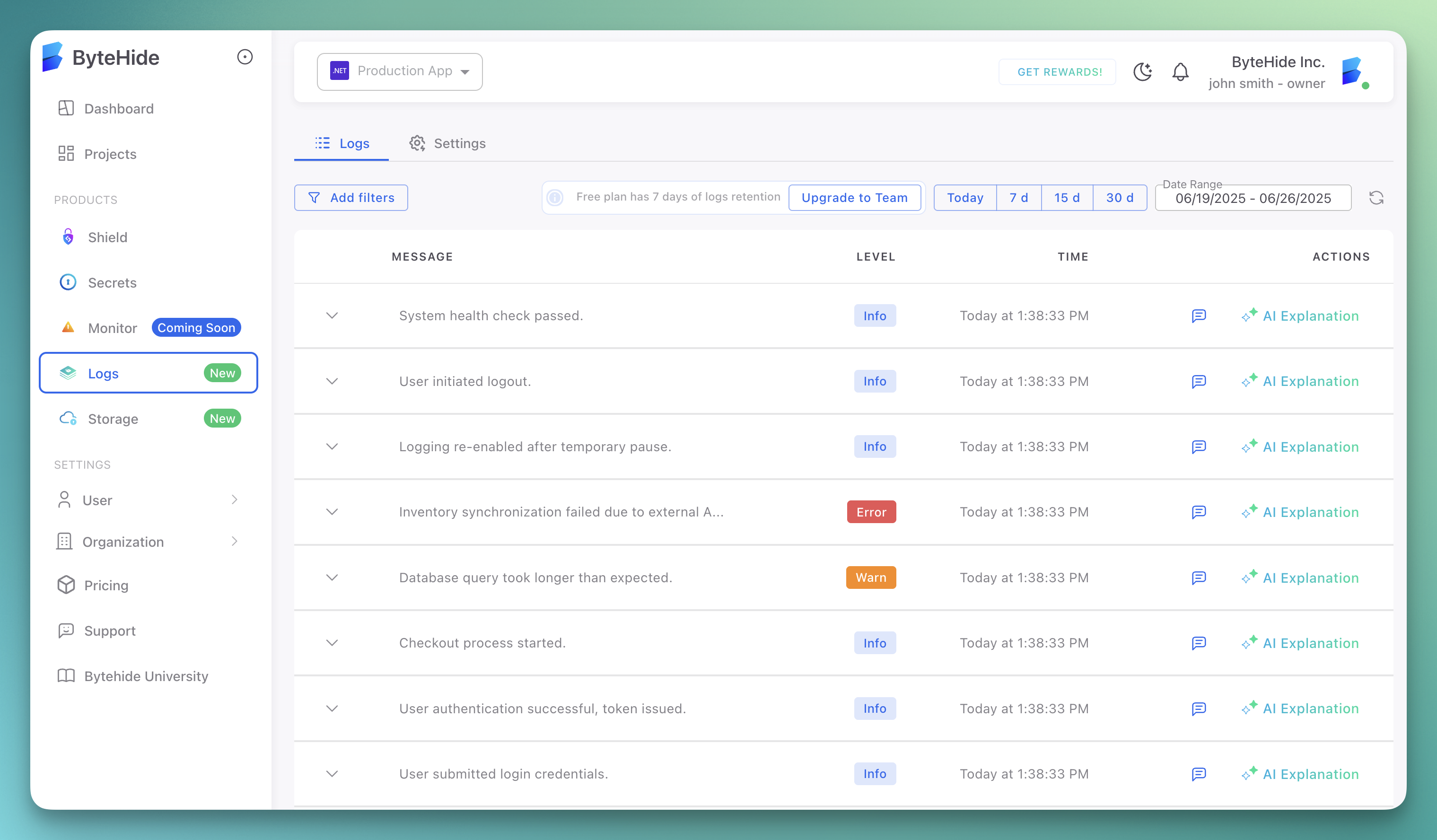 Main Dashboard