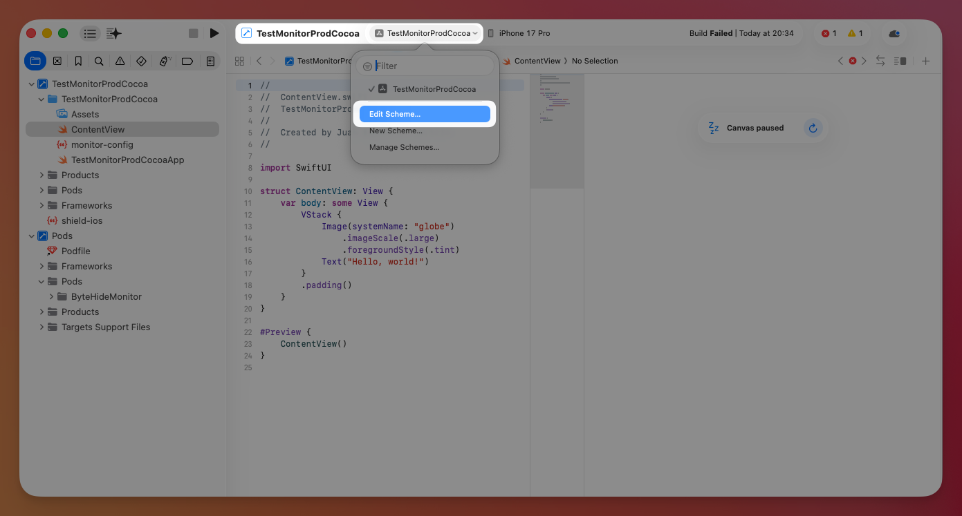 Open Edit Scheme from the scheme selector
